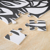 Puzzle Fleur Mandala en noir et blanc (Côté)