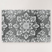 Puzzle Fleur Mandala en noir et blanc (Horizontal)