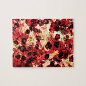 Puzzle Fleur marguerite jaune rouge motif design abstrait (Horizontal)
