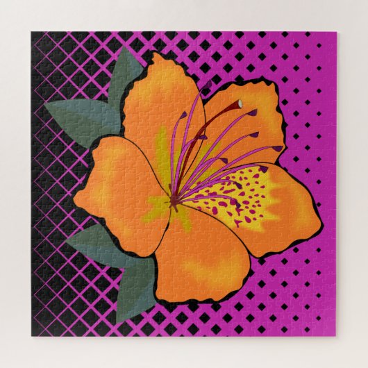 Puzzle Fleur moderne en forme géométrique (Horizontal)