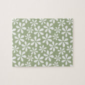 Puzzle Fleur moderne Motif Simple Sage Vert Floral (Horizontal)