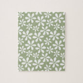 Puzzle Fleur moderne Motif Simple Sage Vert Floral (Vertical)