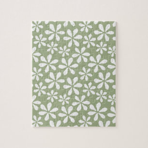 Puzzle Fleur moderne Motif Simple Sage Vert Floral