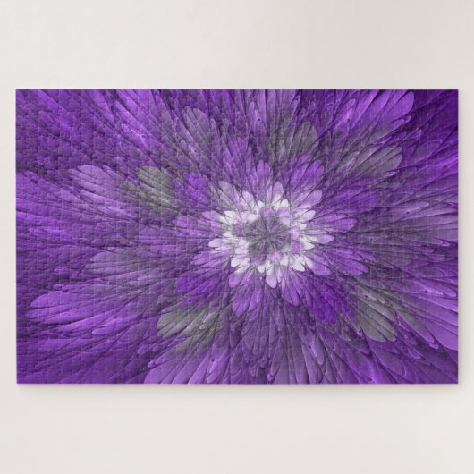 Puzzle Fleur psychédélique violette Abstraite Fractal Art (Horizontal)