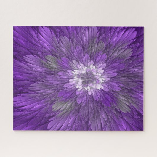 Puzzle Fleur psychédélique violette Abstraite Fractal Art (Horizontal)