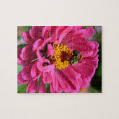 Puzzle Fleur rose et Bumble bebe (Horizontal)