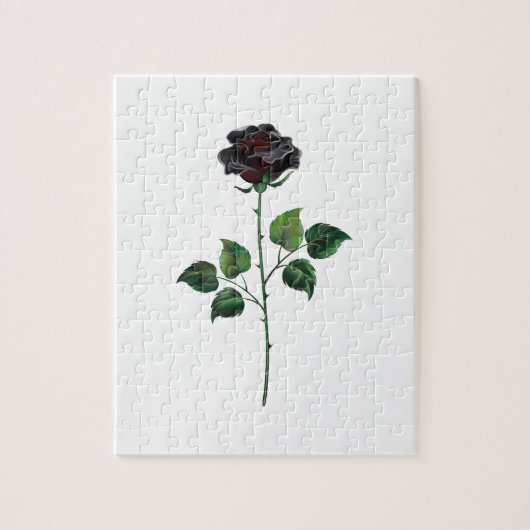 Puzzle Fleur rose noire (Vertical)