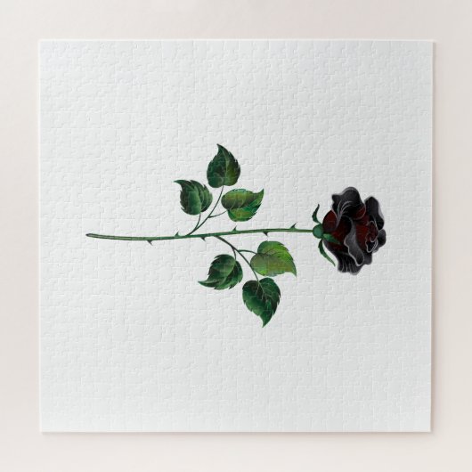 Puzzle Fleur rose noire (Horizontal)