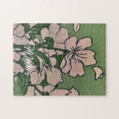 Puzzle Fleur Rose Verte (Horizontal)
