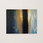 Puzzle Fleur sauvage, coucher de soleil bleu (Horizontal)