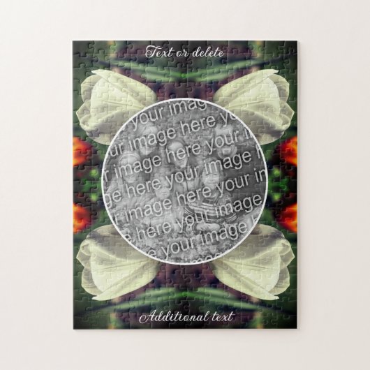 Puzzle Fleur Tulipe Blanche Personnalisée Ajouter Votre P (Vertical)