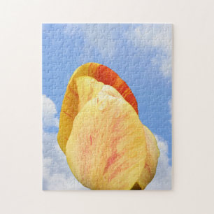 Puzzle Fleur Tulipe Jaune Sur Ciel Bleu    