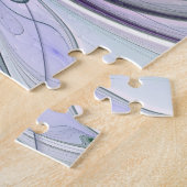 Puzzle Fleur vert violet Moderne Art Abstrait Monogramme (Côté)