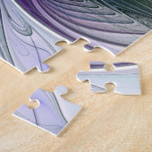 Puzzle Fleur verte abstraite moderne fractale violette (Côté)