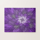 Puzzle Fleur violette abstraite fractale d'art psychédéli (Horizontal)