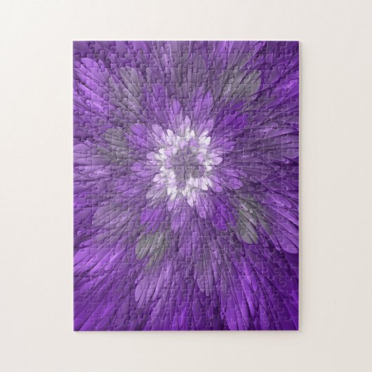 Puzzle Fleur violette abstraite fractale d'art psychédéli (Vertical)
