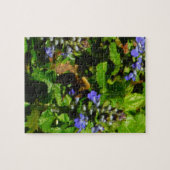 Puzzle Fleur violette et abeille boursouflante (Horizontal)
