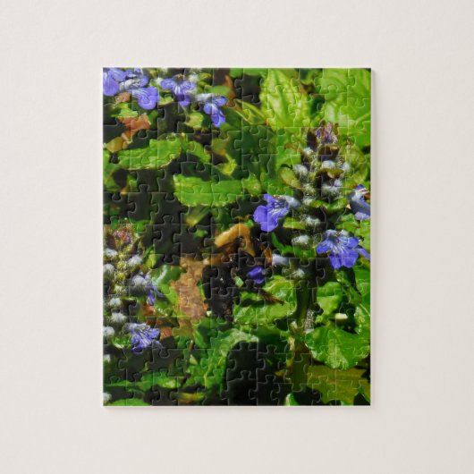 Puzzle Fleur violette et abeille boursouflante (Vertical)