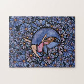 Puzzle Fleur violette Lune Fée (Horizontal)