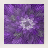 Puzzle Fleur Violette Psychedélique Art Fractal Abstrait (Horizontal)