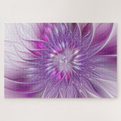 Puzzle Fleur violette rose Passion Abstrait Art fractal (Horizontal)