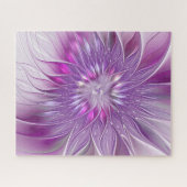 Puzzle Fleur violette rose Passion Abstrait Art fractal (Horizontal)