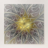 Puzzle Fleurir Avec Or Moderne Fleur Abstraite Fractale (Vertical)