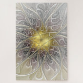 Puzzle Fleurir Avec Or Moderne Fleur Abstraite Fractale (Vertical)