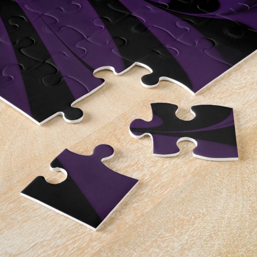Puzzle Fleuron vert violet Art Abstrait fractal moderne (Côté)