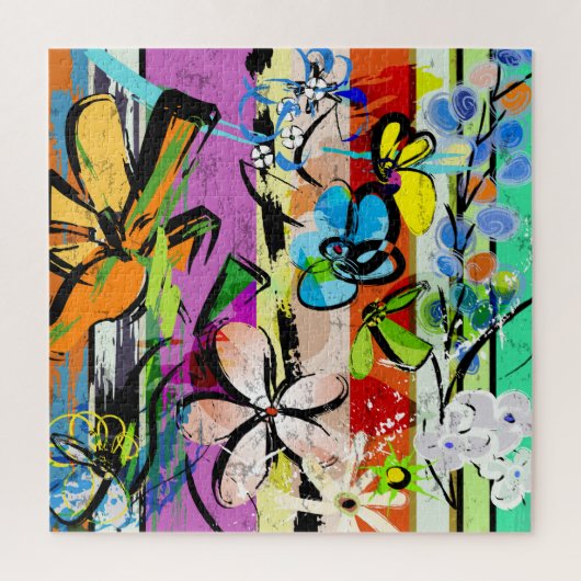 Puzzle Fleurs Abstraites, Composition des lignes géométri (Vertical)