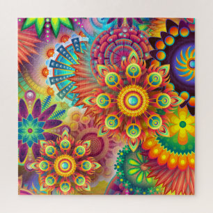Puzzle Fleurs Abstraites lumineuses et attrayantes Challe