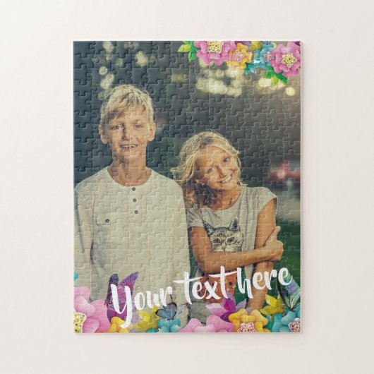 Puzzle Fleurs Animées et papillons des textes faits sur (Vertical)