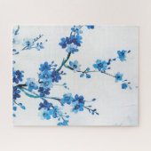 Puzzle Fleurs aquarelles bleues délicates belles (Horizontal)