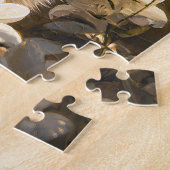 Puzzle Fleurs blanches de chat bleu russe (Côté)