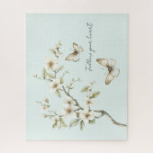 Puzzle Fleurs blanches de menthe Papillons (Vertical)