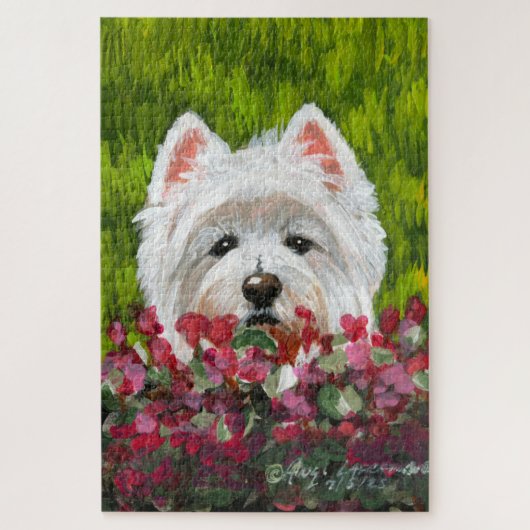 Puzzle Fleurs blanches et roses (Vertical)