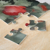 Puzzle Fleurs blanches et rouges Elégante aquarelle (Côté)
