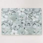 Puzzle Fleurs blanches gris chic (Horizontal)