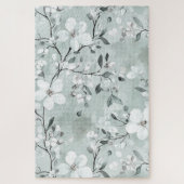 Puzzle Fleurs blanches gris chic (Vertical)