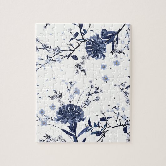Puzzle Fleurs bleues (Vertical)