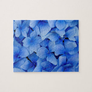 Puzzle Fleurs bleues d'hortensia