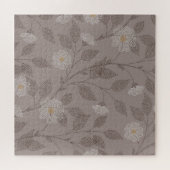 Puzzle Fleurs brodées et feuilles, design sans soudure. (Horizontal)