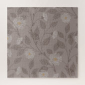 Puzzle Fleurs brodées et feuilles, design sans soudure. (Vertical)