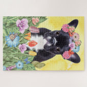 Puzzle Fleurs Bulldog françaises (Horizontal)