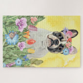 Puzzle Fleurs Bulldog françaises (Horizontal)