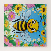 Puzzle Fleurs colorées d'abeille de dessin (Horizontal)