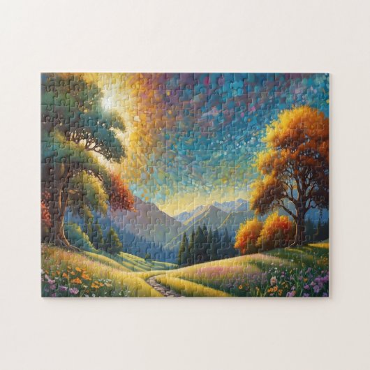 Puzzle Fleurs colorées de prairie Art (Horizontal)