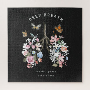 Puzzle Fleurs colorées, papillons, illustration des poumo