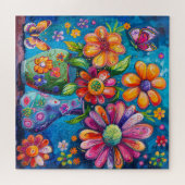 Puzzle Fleurs colorées vives (Horizontal)