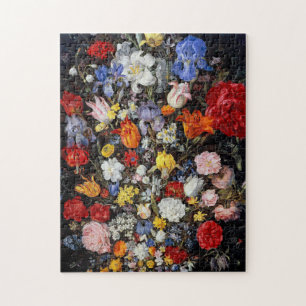 Puzzle Fleurs dans le bâtiment en bois, Jan Brueghel l'A